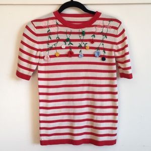 Vanetta Striped Floral Sweater.